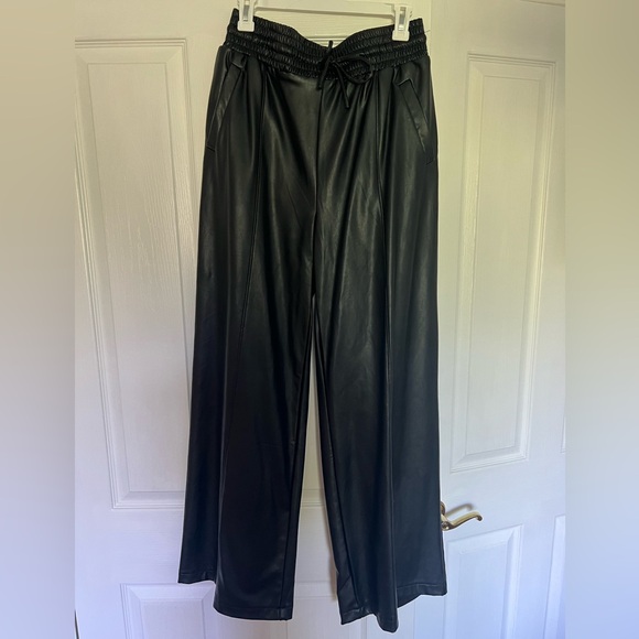 Open Edit black drawstring faux leather pants, size M! - Picture 5 of 5